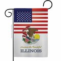 Guarderia 13 x 18.5 in. USA Illinois American State Vertical Garden Flag with Double-Sided GU4070612